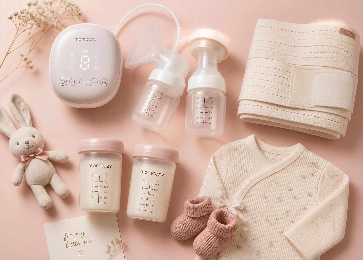 Maternity essentials flatlay